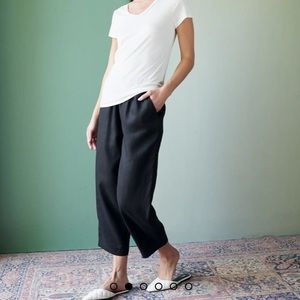 NWT Quince 100% European Linen Pant Black Large L